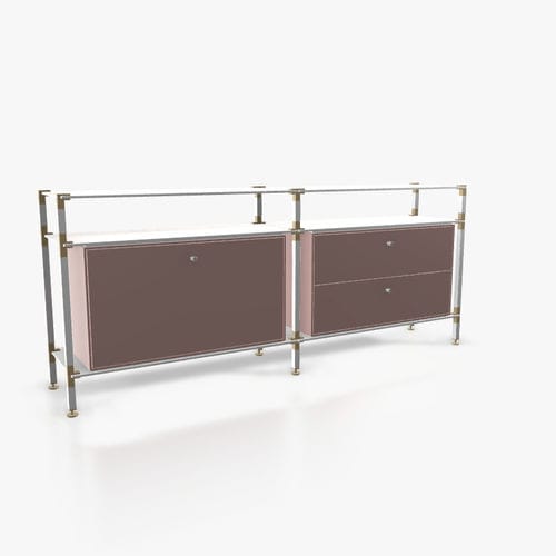 Credenza contemporanea - S.2.900.2.2.DU.00.1 - tRACK by Kesseböhmer GmbH - impiallacciata in legno / in MDF laccato / in acciaio con rivestimento a polvere