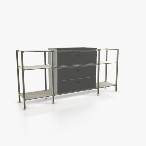 Credenza contemporanea - S.3.450.2.2.AD.TA.1 - tRACK by Kesseböhmer GmbH - impiallacciata in legno / in MDF laccato / in acciaio con rivestimento a polvere