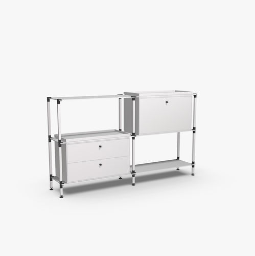 Credenza contemporanea - S.2.900.2.2.DU.TA.1 - tRACK by Kesseböhmer GmbH - impiallacciata in legno / in MDF laccato / in acciaio con rivestimento a polvere