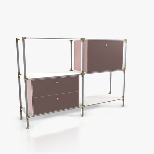 Credenza contemporanea - S.2.750.2.2.DU.00.2 - tRACK by Kesseböhmer GmbH - impiallacciata in legno / in MDF laccato / in acciaio con rivestimento a polvere