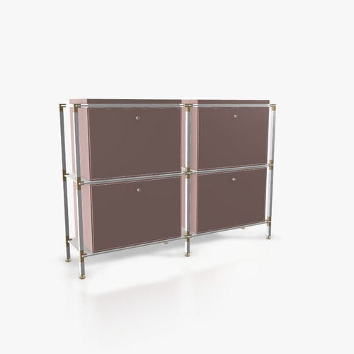 Credenza contemporanea - S.2.750.2.4.KU.TA.1 - tRACK by Kesseböhmer GmbH - impiallacciata in legno / in MDF laccato / in acciaio con rivestimento a polvere