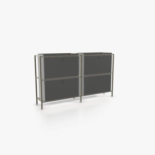 Credenza contemporanea - S.2.900.2.4.KU.TA.1 - tRACK by Kesseböhmer GmbH - impiallacciata in legno / in MDF laccato / in acciaio con rivestimento a polvere