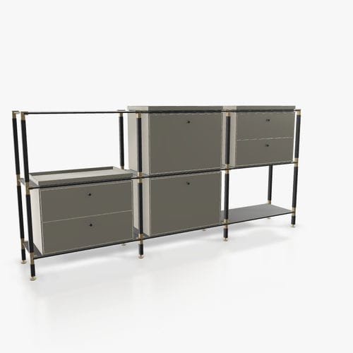 Credenza contemporanea - S.3.750.2.4.DU.TA.1 - tRACK by Kesseböhmer GmbH - impiallacciata in legno / in MDF laccato / in acciaio con rivestimento a polvere