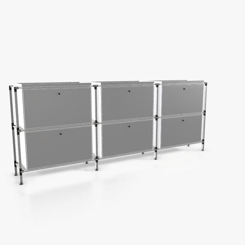 Credenza contemporanea - S.3.900.2.6.DU.TA.1 - tRACK by Kesseböhmer GmbH - impiallacciata in legno / in MDF laccato / in acciaio con rivestimento a polvere
