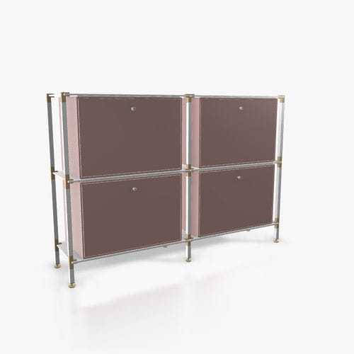 Credenza contemporanea - S.2.750.2.4.KU.00.1 - tRACK by Kesseböhmer GmbH - impiallacciata in legno / in MDF laccato / in acciaio con rivestimento a polvere