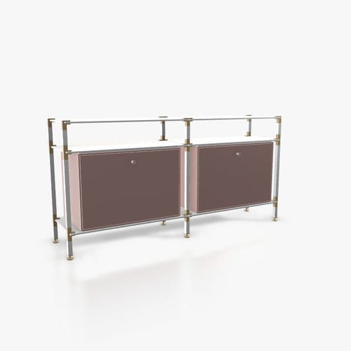 Credenza contemporanea - S.2.750.2.2.KU.00.1 - tRACK by Kesseböhmer GmbH - impiallacciata in legno / in MDF laccato / in acciaio con rivestimento a polvere