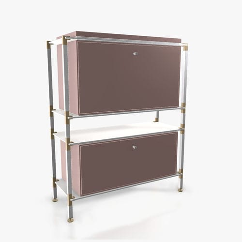 Credenza contemporanea - H.1.900.3.2.AU.TA.1 - tRACK by Kesseböhmer GmbH - impiallacciata in legno / in MDF laccato / in acciaio con rivestimento a polvere