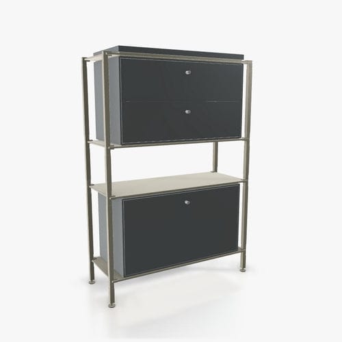 Credenza contemporanea - H.1.900.3.2.AD.TA.1 - tRACK by Kesseböhmer GmbH - impiallacciata in legno / in MDF laccato / in acciaio con rivestimento a polvere