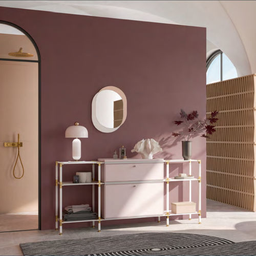 Credenza contemporanea - S.3.450.2.2.DU.TA.1 - tRACK by Kesseböhmer GmbH - impiallacciata in legno / in MDF laccato / in acciaio con rivestimento a polvere