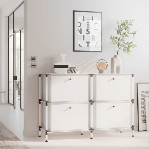 Credenza contemporanea - S.2.900.2.4.KU.00.1 - tRACK by Kesseböhmer GmbH - impiallacciata in legno / in MDF laccato / in acciaio con rivestimento a polvere