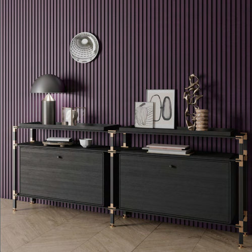 Credenza contemporanea - S.2.900.2.2.KU.00.1 - tRACK by Kesseböhmer GmbH - impiallacciata in legno / in MDF laccato / in acciaio con rivestimento a polvere