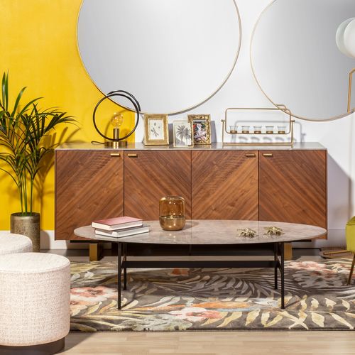 Credenza contemporanea - SOUL - CAMINO A CASA - in noce / con ante battenti / con 4 gambe