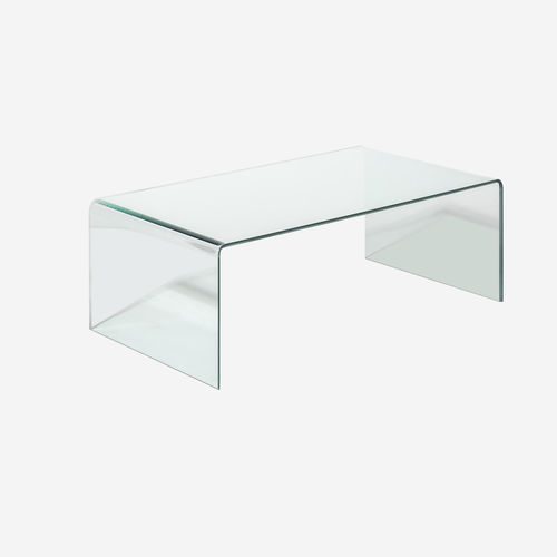 Tavolino basso contemporaneo - TRANSPARENTE  - CAMINO A CASA - in vetro / con supporto in vetro / rettangolare