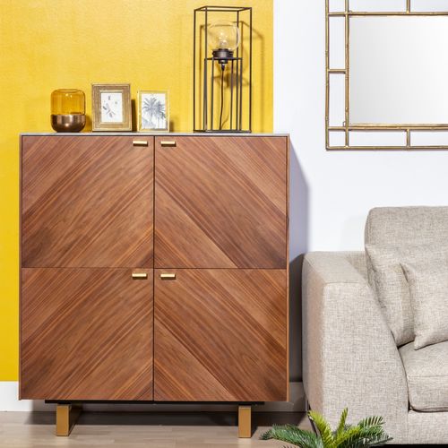 Credenza alta - SOUL - CAMINO A CASA - contemporanea / in noce / con ante battenti