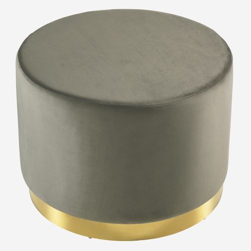 Pouf contemporaneo - DOT - CAMINO A CASA - in velluto / tondo / grigio