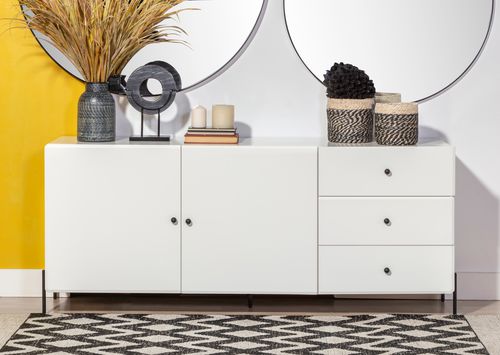 Credenza contemporanea - WALDORF - CAMINO A CASA - in MDF laccato / in ferro / con cassetti
