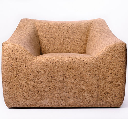 Poltrona contemporanea - BLOCK - CREATIVE-CORK - in sughero / in sughero / con braccioli