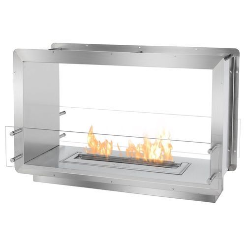 Inserto per camini a doppia faccia - See-Through Firebox - IGNIS Development, Incorporated - a bioetanolo / in acciaio / contemporaneo