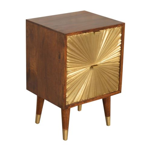 Comodino in stile scandinavo - MANILA  - Artisan Furniture - in legno massiccio / in ottone / in rame