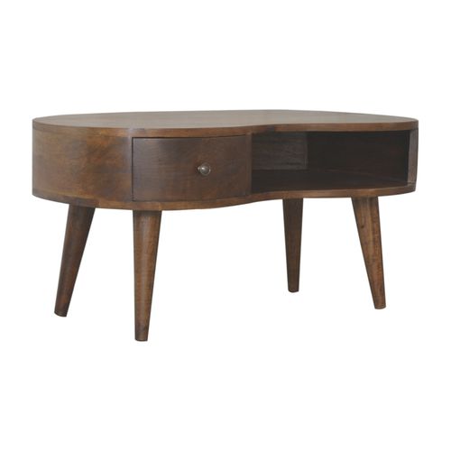Tavolino basso in stile scandinavo - WAVE - Artisan Furniture - in legno massiccio / con supporto in legno massiccio / curvo