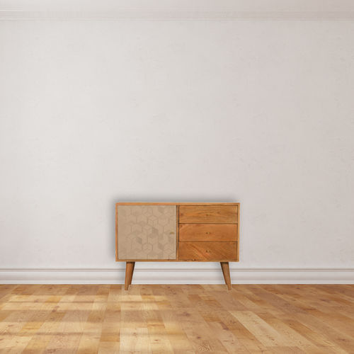 Credenza design scandinavo - ACADIA - Artisan Furniture - in legno massiccio / in legno dipinto a mano / con ripiano