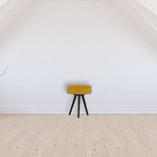 Sgabello con 3 piedi - IN1451 - Artisan Furniture - design scandinavo / in velluto / con supporto in legno massiccio