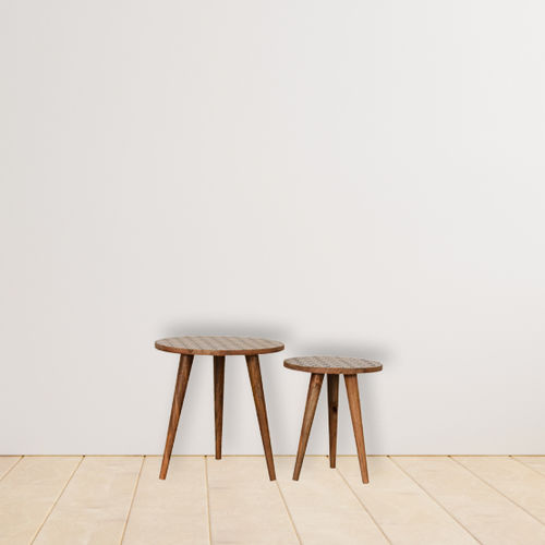 Tavolino estraibile design scandinavo - PRIMA  - Artisan Furniture - in legno massiccio / con supporto in legno massiccio / rotondo