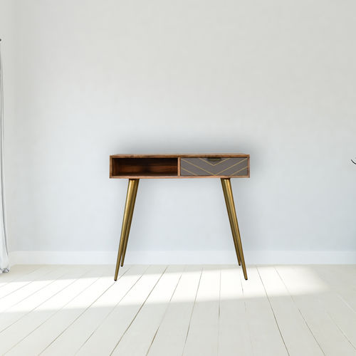 Scrittoio design scandinavo - SLEEK - Artisan Furniture - in legno massiccio / in ottone / con vano contenitore