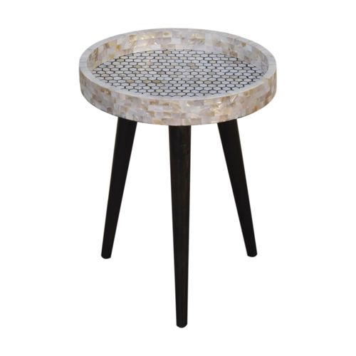 Tavolo d'appoggio design scandinavo - HONEYCOMB MOSAIC - Artisan Furniture - in legno massiccio / con supporto in legno massiccio / rotondo