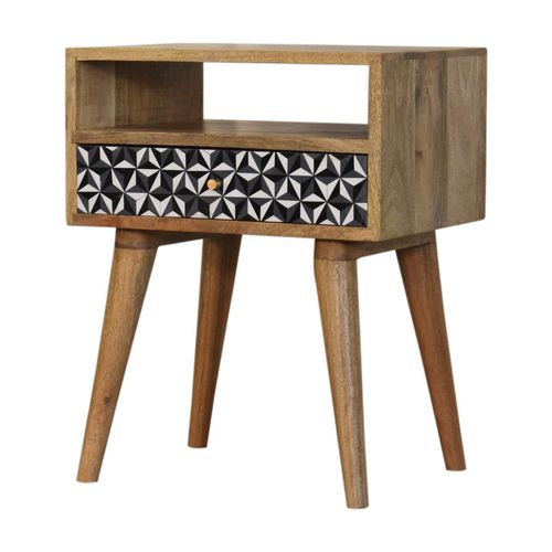 Comodino in stile scandinavo - MOSAIC  - Artisan Furniture - in legno massiccio / con supporto in legno massiccio / rettangolare