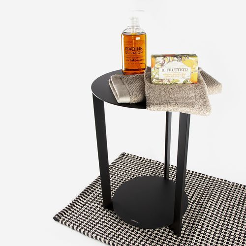 Sgabello da doccia contemporaneo - ASTER - BATH BAZAAR - in acciaio / con supporto in acciaio inossidabile / con 3 piedi