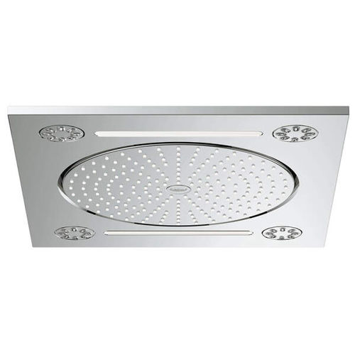 Soffione doccia a soffitto - F-Series 15" - Fire Ice Systemtec Georg Zelger e.K. - rettangolare / a cascata / contract
