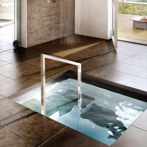 Vasca da bagno quadrata - Karo 120  - Fire Ice Systemtec Georg Zelger e.K. - ad uso professionale / in poliestere / contemporanea
