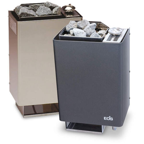 Stufa per sauna elettrica - eos Bi-O Mini - Fire Ice Systemtec Georg Zelger e.K. - 0 - 5 kW / da parete / in acciaio inossidabile