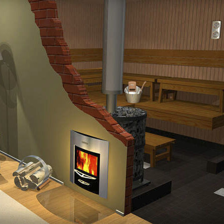 Stufa per sauna a legna - Harvia Legend 240 Duo - Fire Ice Systemtec Georg Zelger e.K. - 20 kW...50 kW / a pavimento / in acciaio