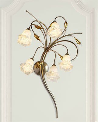 Applique classica - 1700/5A - LAM Export - da interno / in acciaio / in vetro