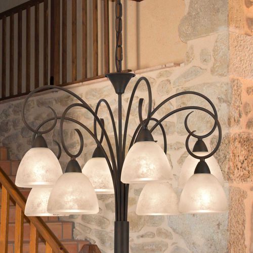 Lampadario classico - 1790/8 - LAM Export - in vetro / in acciaio / da 8 lampadine
