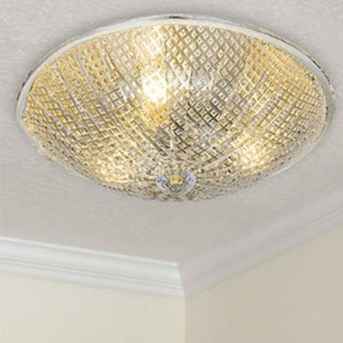 Plafoniera classica - 3512/PL55 - LAM Export - rotonda / in vetro / in acciaio