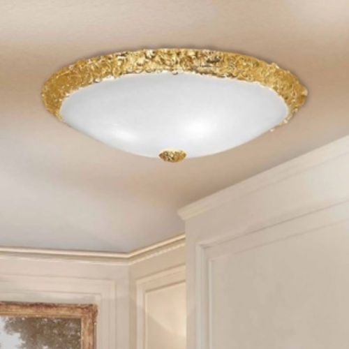 Plafoniera classica - 3520/PL50 - LAM Export - rotonda / in vetro / in acciaio