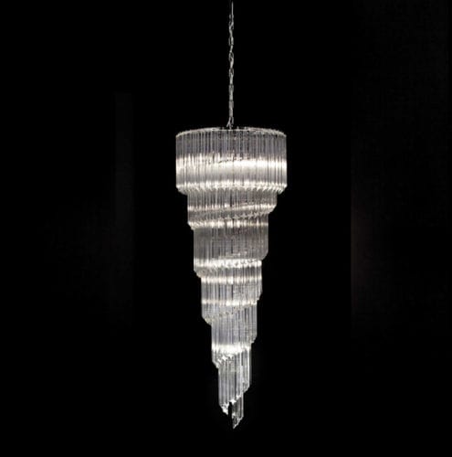 Lampadario classico - 6690/S12 - LAM Export - in vetro / in acciaio / da 12 lampadine