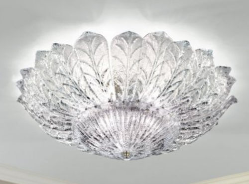 Plafoniera classica - 6705/PL24 - LAM Export - rotonda / in vetro / in acciaio