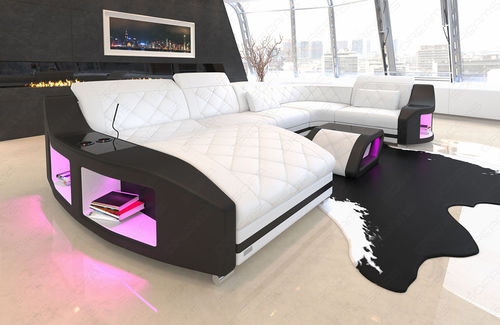 Divano modulare - PALM BEACH U  - Sofa dreams - contemporaneo / in pelle / con braccioli