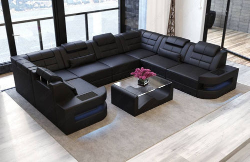 Divano modulare - Como U - Sofa dreams - contemporaneo / in pelle / con poggiatesta