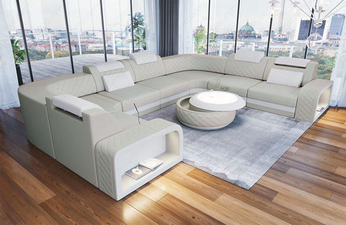 Divano modulare - Foggia U - Sofa dreams - contemporaneo / in pelle / con braccioli