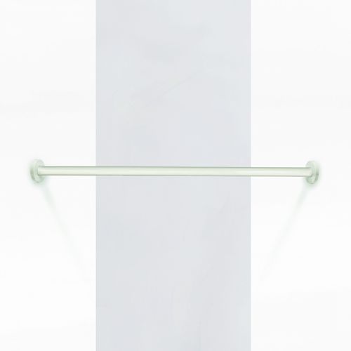 Bastone Per Tenda Estensibile In Acciaio Inox Easy, Regolabile Da 30 A 40 Cm, Colore Bianco Perlato, Montaggio A Pressione Senza Viti Né Colla
