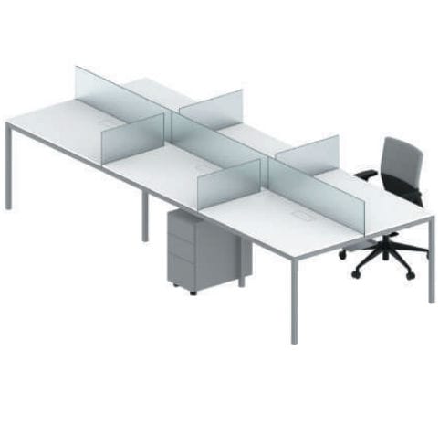 Scrivania per open space - QUADRATA - JULCAR - da 6 persone / contemporanea / in legno