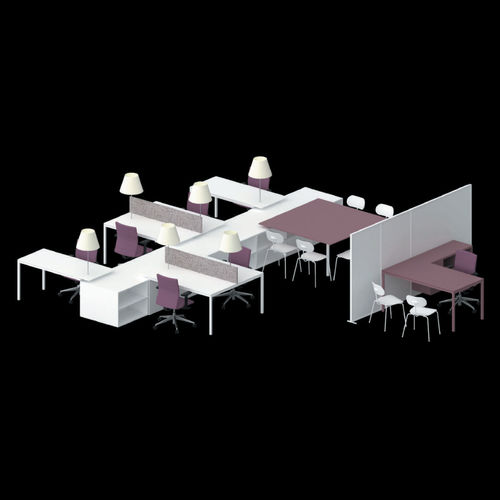 Scrivania per open space - QUADRATA - JULCAR - da terra / multiposto / contemporanea