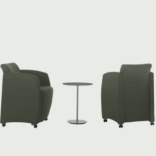 Poltrona con rotelle - PIPE - 1G - JULCAR - contemporanea / in tessuto / in pelle