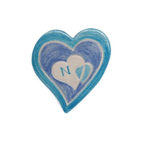 Vassoio di servizio in ceramica - CUORI AZZURRI - mavi ceramica - bentonitico / per uso residenziale / contract
