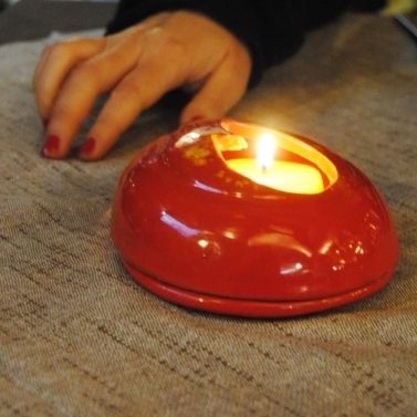 Portacandela in ceramica smaltata - FIAMMETTA  - mavi ceramica - contract